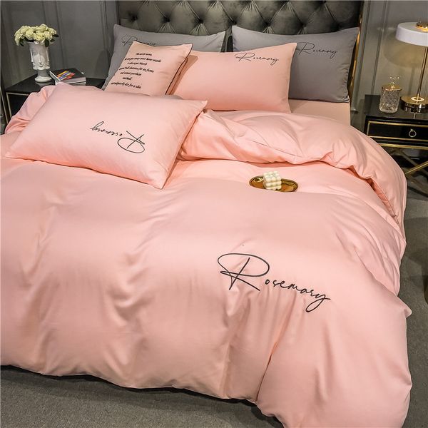 

bedding sets 4 in 1 bed fitted sheet mattress set four corners and elastic bad with duvet cover pillowcase 220x230cm home textiles suit j2mb