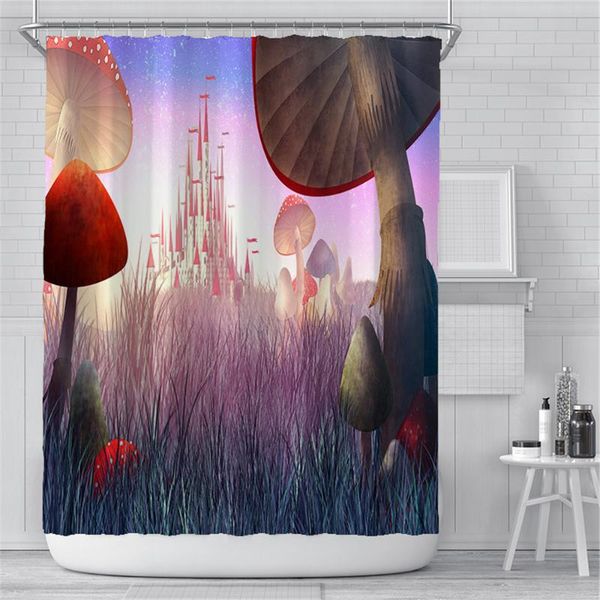

shower curtains cartoon creative mushroom curtain magic dream flower waterproof bathroom decoration with hook