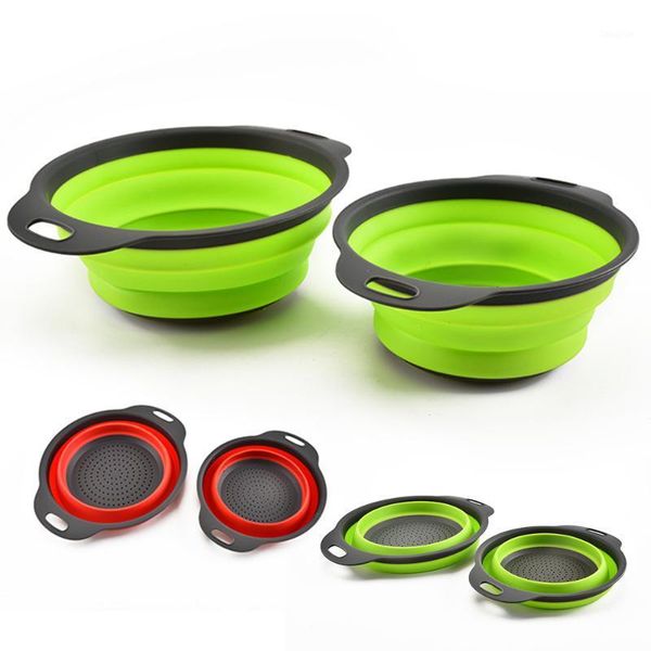 

storage bottles & jars foldable drain basket fruit kitchen dish set of 2