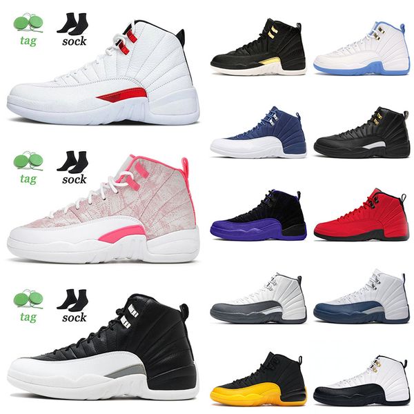 

original basketball shoes 12 12s xii twist playoffs mens womens jumpman sneakers indigo reverse flu game sports trainers 36-47