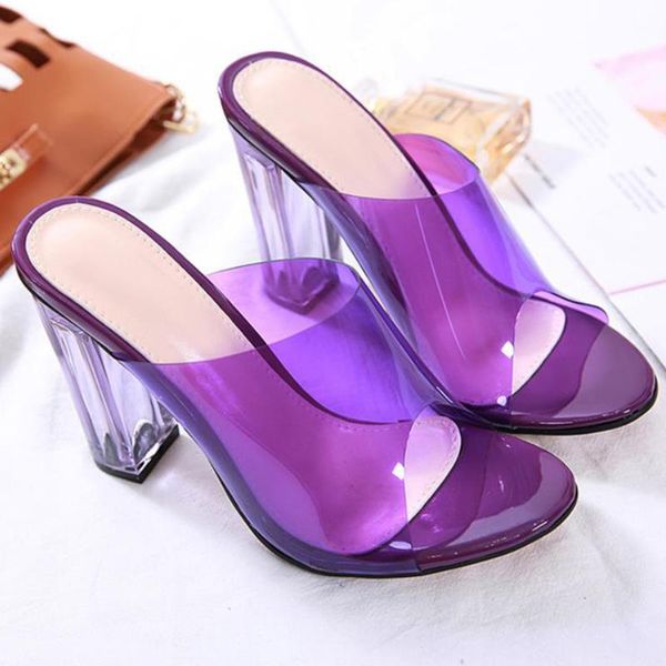 

dress shoes women sandals pvc crystal heel woman transparent clear high heels ladies summer female open toe fashion, Black