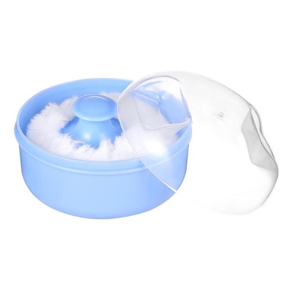 

sponges, applicators & cotton supvox baby infant after-bath body powder case fluffy talcum puff container box (blue)