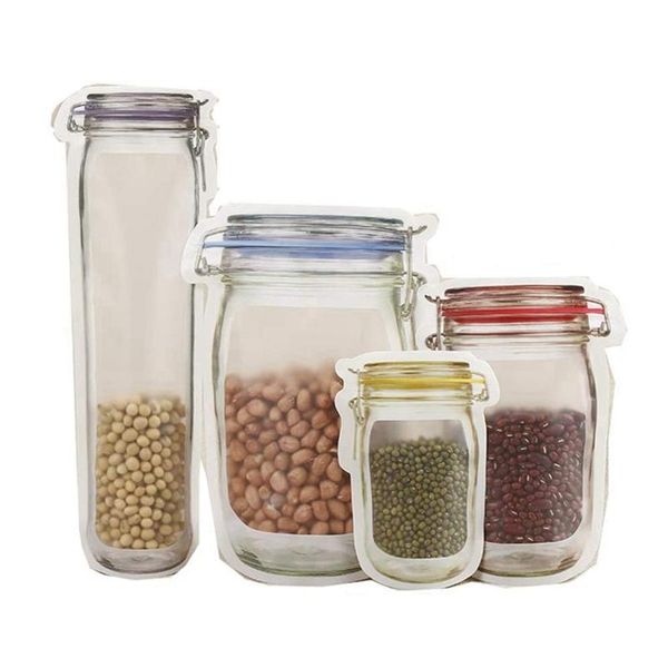 

food savers & storage containers 20 pack mason bottles jar bags zipper reusable snack sandwich sealed closure bag