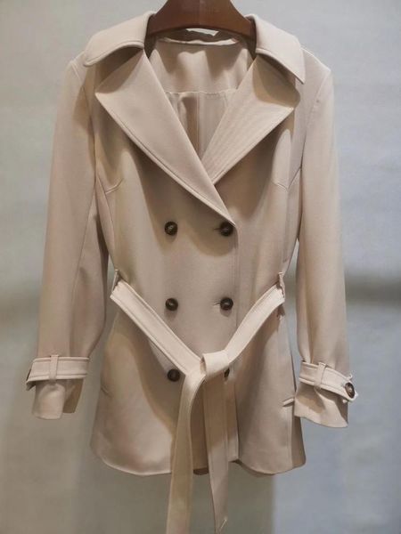 

women's trench coats 2021 autumn winter windbreaker coat loose double breasted outwear korean style female jacket cardigan with sashes, Tan;black