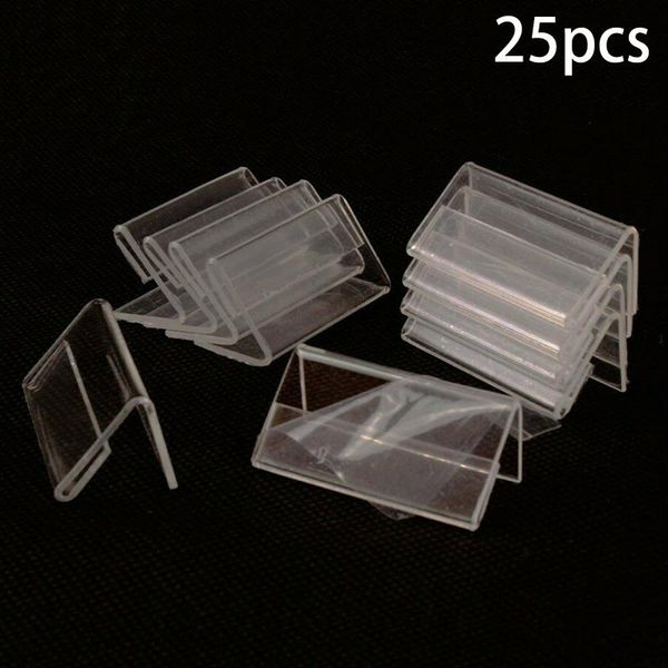 

frames 25pcs 6*4cm acrylic l-shaped price tag display holder rack label stands tool