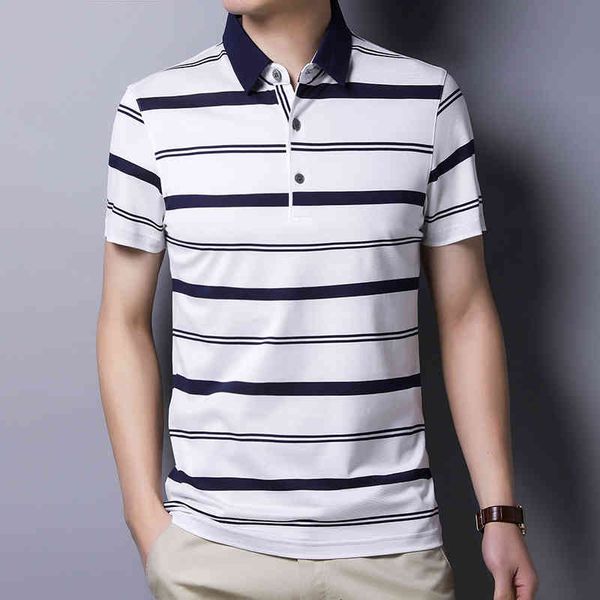 

middle-aged men's silkworm silk shirt short sleeve striped 2020 summ new lapel leisure ice silk shirts male, White;black