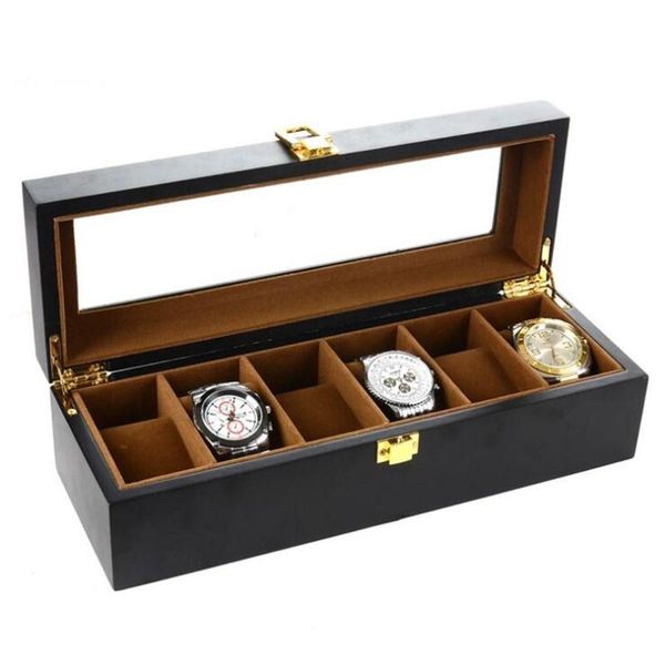 

storage boxes & bins watch box black matte paint protective men women quartz jewelry display