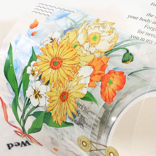 

gift wrap vintage flower plant bouquet pet special oil washi tape junk journal masking diy scrapbooking decorative stickers label
