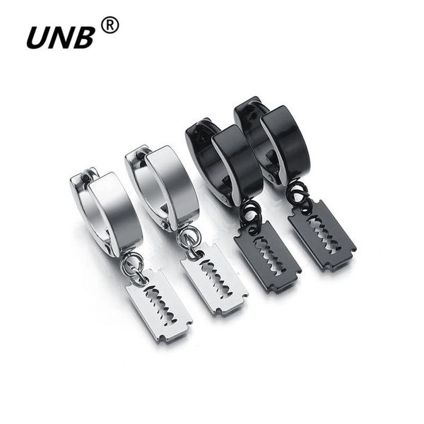 

dangle & chandelier unb black silver razor blade earrings round hollow heart drop hip hop female club gift jewelry accessories