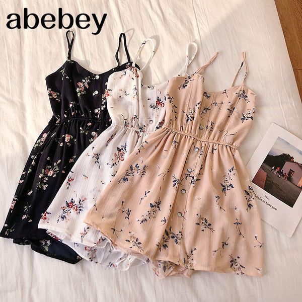 

floral jumpsuits women beach shorts rompers summer bohemian print overalls fashion slim high waist playsuits femme 210512, Black;white