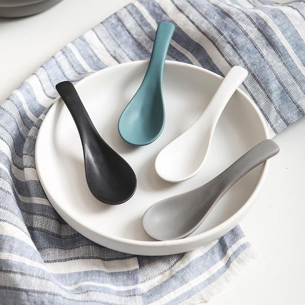 

spoons nordic matte ceramic bowl spoon rice household tableware small