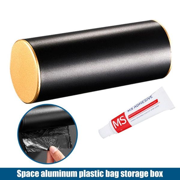 

storage bottles & jars 1pc garbage plastic bag box space aluminum wall mounted adhesive dispenser for kitchen