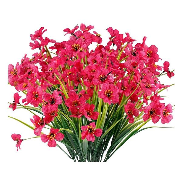 

decorative flowers & wreaths 12 bundles artificial outdoor fake no fade faux plastic plants garden porch window box decorating