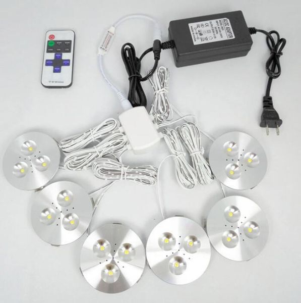 

2/3/4/6/8pcs dimmable led puck lights 3w 900lm 3000k warm white under cabinet lighting light