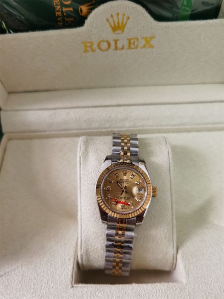 

with original box luxury wristwatch 26mm 31mm 36mm 41mm lovers watches diamond mens women gold face automatic wristwatches designer ladies w, Slivery;brown