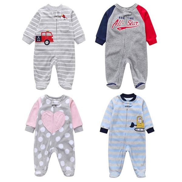 

footies autumn infant baby boy girl romper boys girls long sleeve cotton cute cartoon jumpsuit, Blue