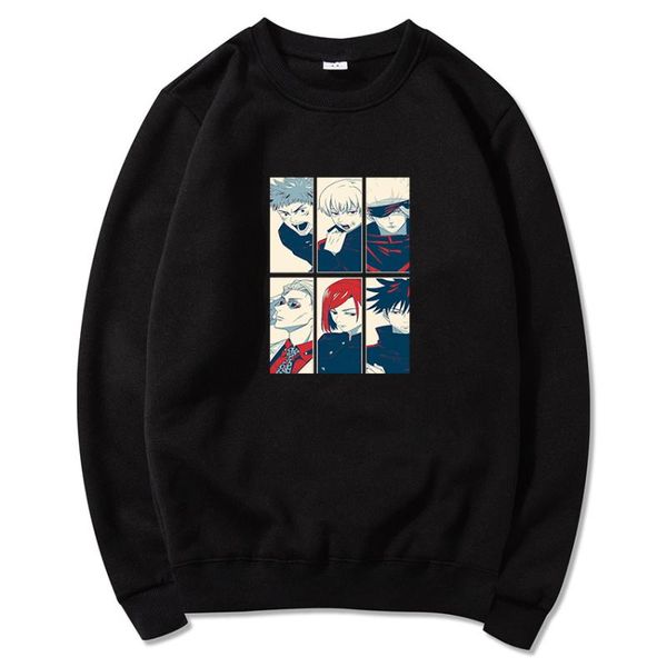 

anime jujutsu kaisen fushiguro nobara satoru hoodies men women harajuku fleece sweatshirt dropship pullover cartoon tracksuit men's & s, Black