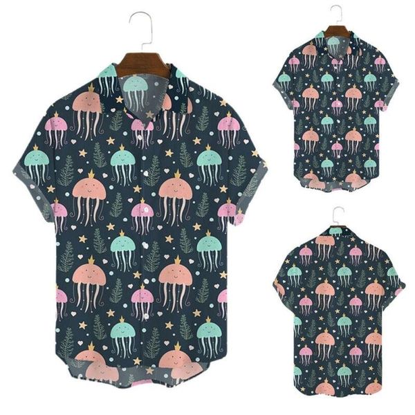 

men's casual shirts mens animal print short sleeve shirt summer holiday beach tee hawaii, White;black