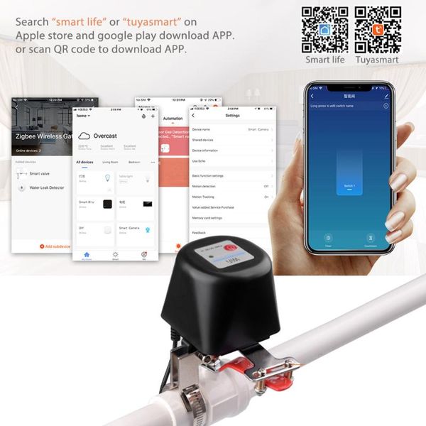 

smart home control wireless wifi water gas valve shut off controller voice app remote automation system