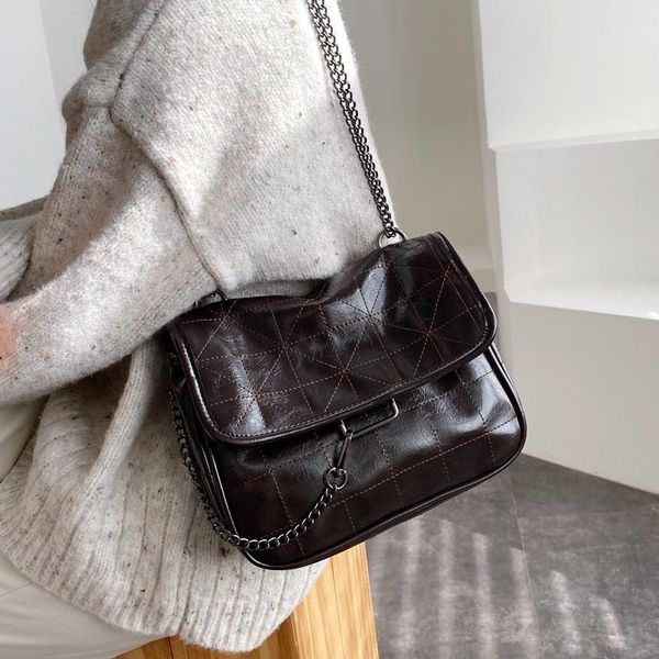 

evening bags vintage high capacity tote bag 2021 fashion quality pu leather women's designer handbag chain shoulder messenger