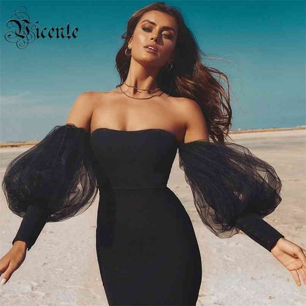 

chic design off shoulder celebrity party bandage knee length dress 210520, Black;gray