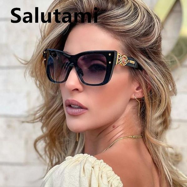 

sunglasses vintage oversized square for women 2021 black gradient sun glasses female rivet elegant eyewear white, White;black