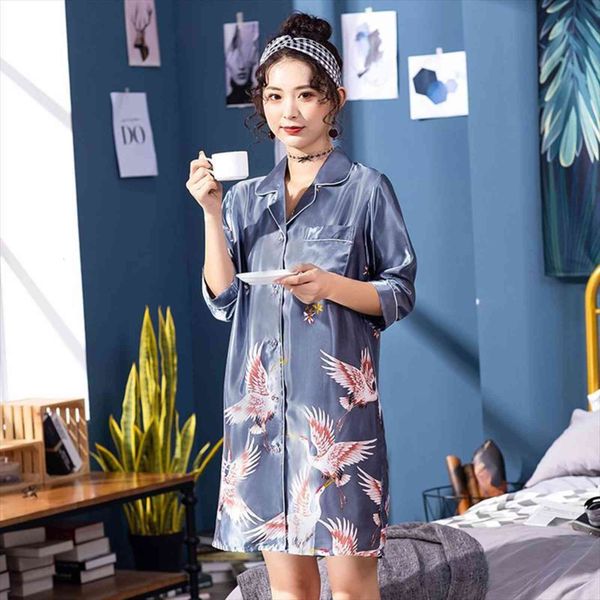 

gray silky v neck robe women sleepwear sleep shirt bathrobe satin home wear bath gown nightgown sleepshirts dress, Black;red