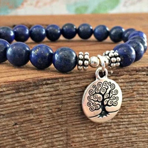 

beaded, strands classic retro beaded yoga natural stone bracelet men and women fashion punk jewelry wholesale, Black