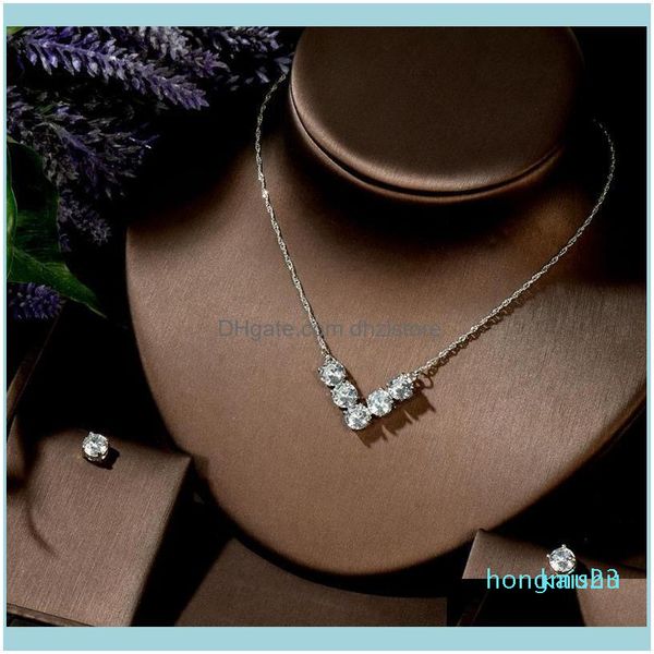 

earrings & jewelryhibride luxury nigerian wedding aessories african cz beads jewelry sets crystal bridal necklace earring for brides n-1418, Silver