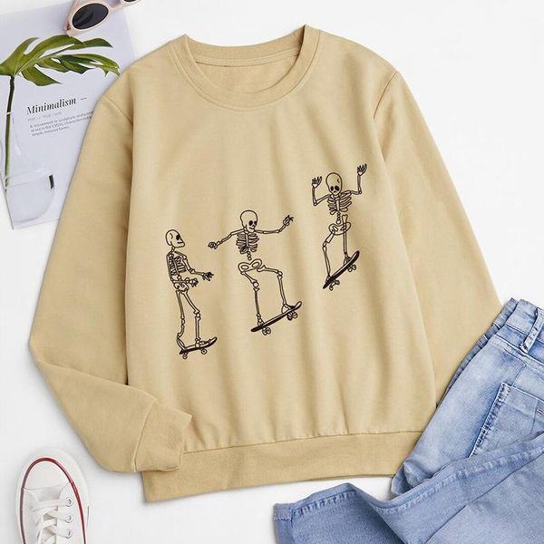 

women's hoodies & sweatshirts bozrlizr 2021 funny print hoody women fashion hoodie oversize loose sweatshirt crewneck pullover female a, Black