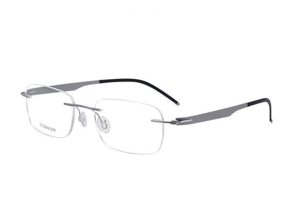 

fashion sunglasses frames frameless retro pure titanium optical eyewear frame brand design clear lens goggle ultralight myopia specta, Black