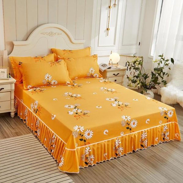 

sheets & sets sleep korean version bed skirt textile sheet + case household bedding large size mattress bedspread flower f0237