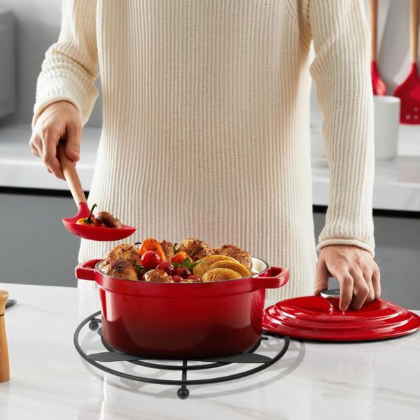 

mats & pads 2pcs iron material hollow heat insulation kitchenware (coffee)