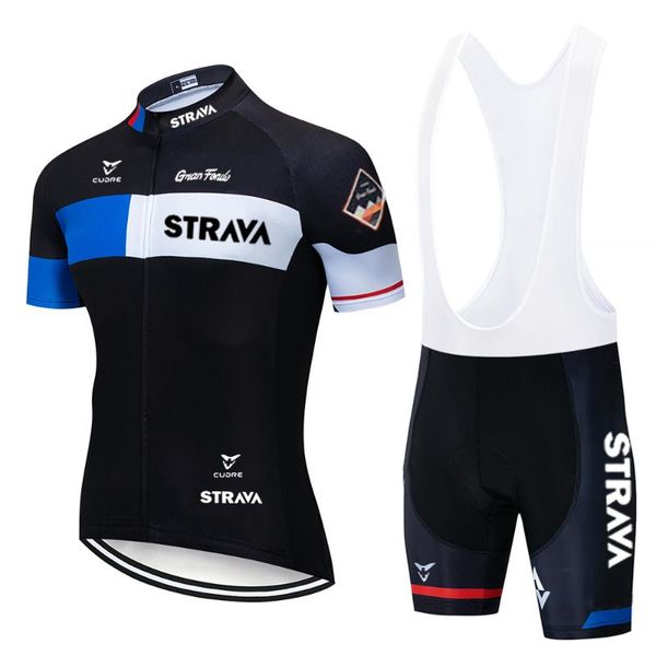 

racing sets 2021 pro team strava cycling set bike jersey suit bicycle clothing maillot ropa ciclismo mtb kit sportswear, Black;blue