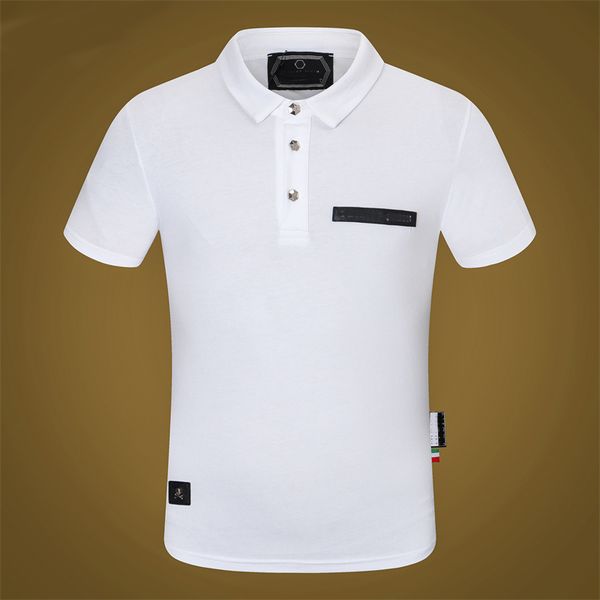 

men's trend printed t-shirt fashion casual designer summer lapel short sleeves s-xxxl, White;black