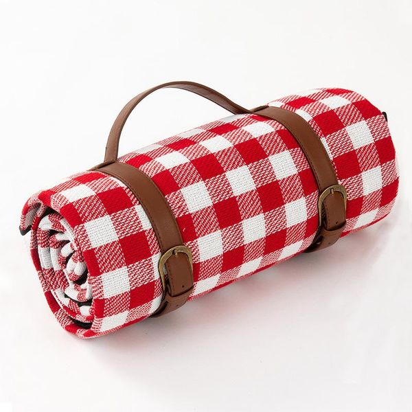 

blankets red white plaid picnic blanket outdoor foldable waterproof pincnic mat tablecloth thicken pad portable camping travel beach