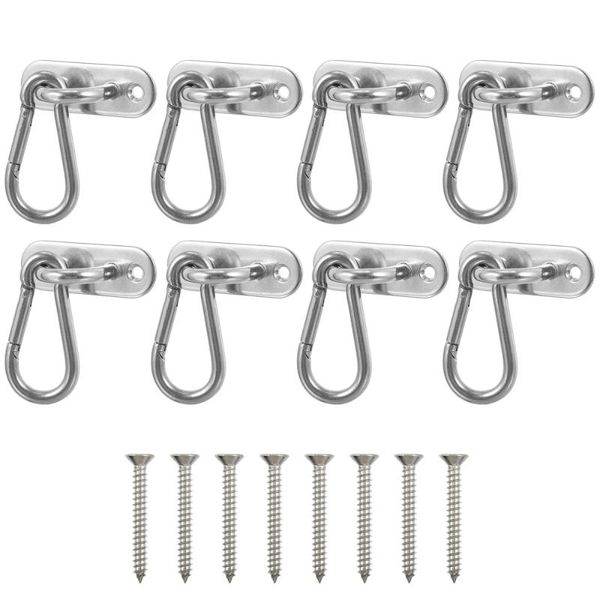 

hooks & rails 1 set stainless steel spring safety buckles u shaped with screws (silver)