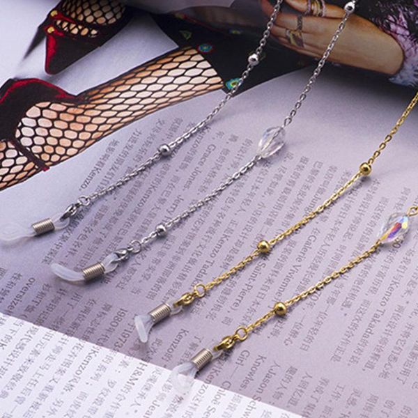 

sunglasses cases & bags fashion women men titanium steel lanyard strap necklace metal beads eyeglass glasses chain cord rope