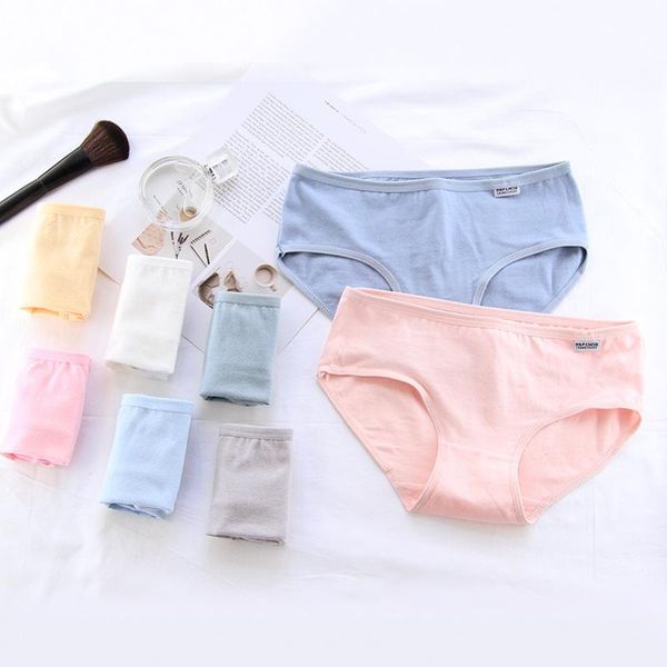 

women's panties simple solid color cotton bag hip candy, Black;pink