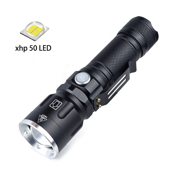 

flashlights torches high power xhp50 led with clip design zoomable torch usb rechargeable for hunting camping outdoor activities