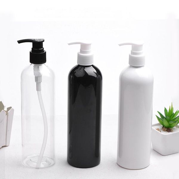

storage bottles & jars 18pcs 400ml black white plastic pump bottle,empty pet refillable shampoo bottle,shower gel liquid soap cosmetics cont
