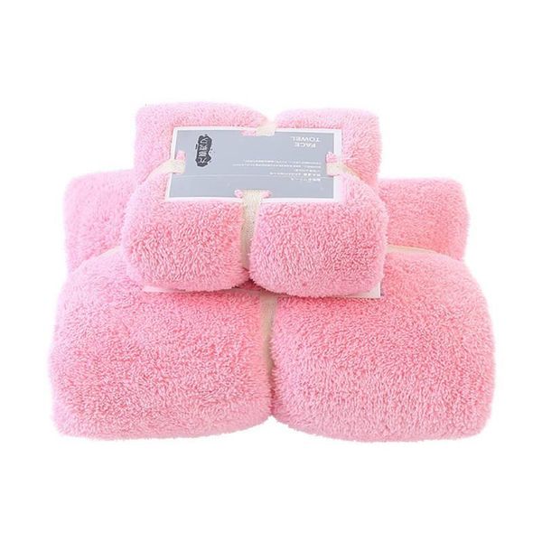 

towel thick double-sided super soft coral fleece absorbent + gift box6613 2pcs