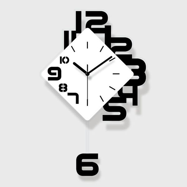 

wall clocks 2021 creative acrylic swing clock, modern fashion quiet home decoration, send friends, birthday gifts