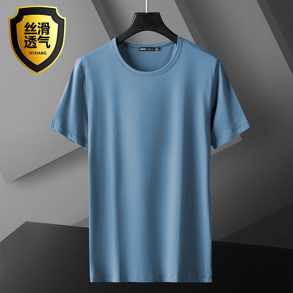 

21 modal cotton short sleeve soccer jersey men's summer trend pure color ice silk crew neck base football shirt, Black;yellow