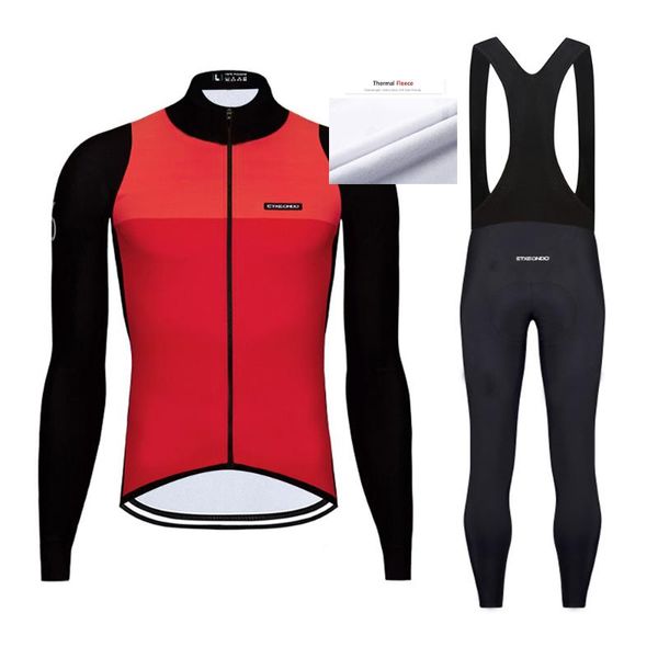 

racing sets etxeondo men's winter warm long sleeve pants suit cycling jersey set thermal fleece mountain bicycle road bike clothing, Black;blue