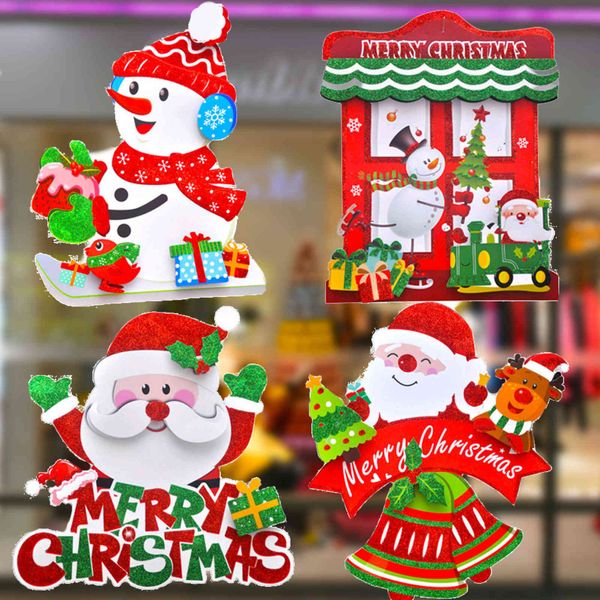 

santa snowman house three-dimensional listing decoration day scene layout props