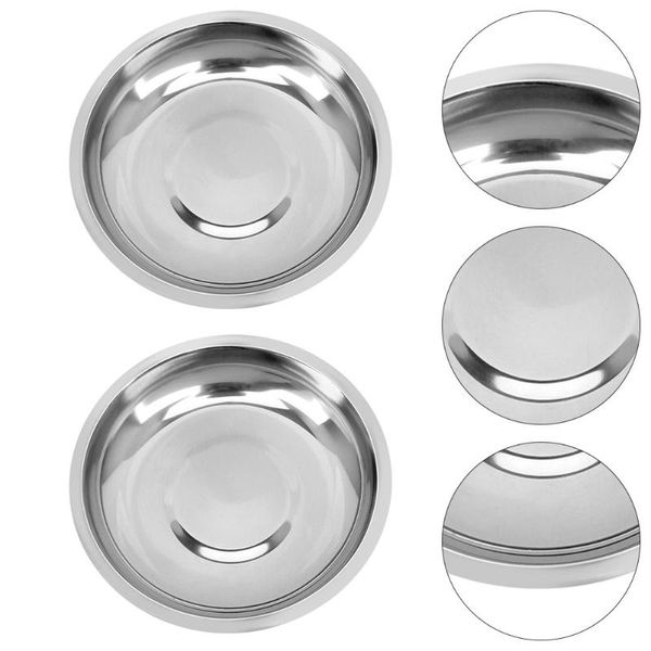 

bowls 10pcs round dishes stainless steel sauce mustard appetizer plates (8cm)