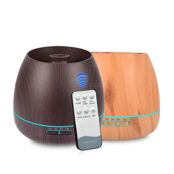 

550ml aroma essential oil diffuser ultrasonic air humidifier with wood grain electric led lights for home humidifiers