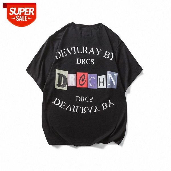 

mansclot back stitching letter print short-sleeved t-shirt men's half-sleeved #7g3c, White;black