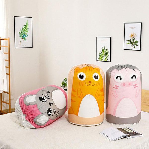 

cartoon cat tiger storage bag beam port transparent large foldable clothes organizer baby toy quilt travel box bags clothing & wardrobe